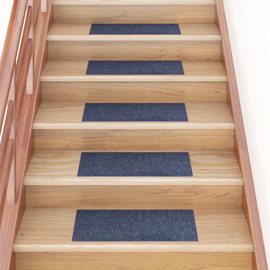 Vidaxl trapmatten zelfklevend 15 stuks 60x25 cm grijs blauw rechthoekig