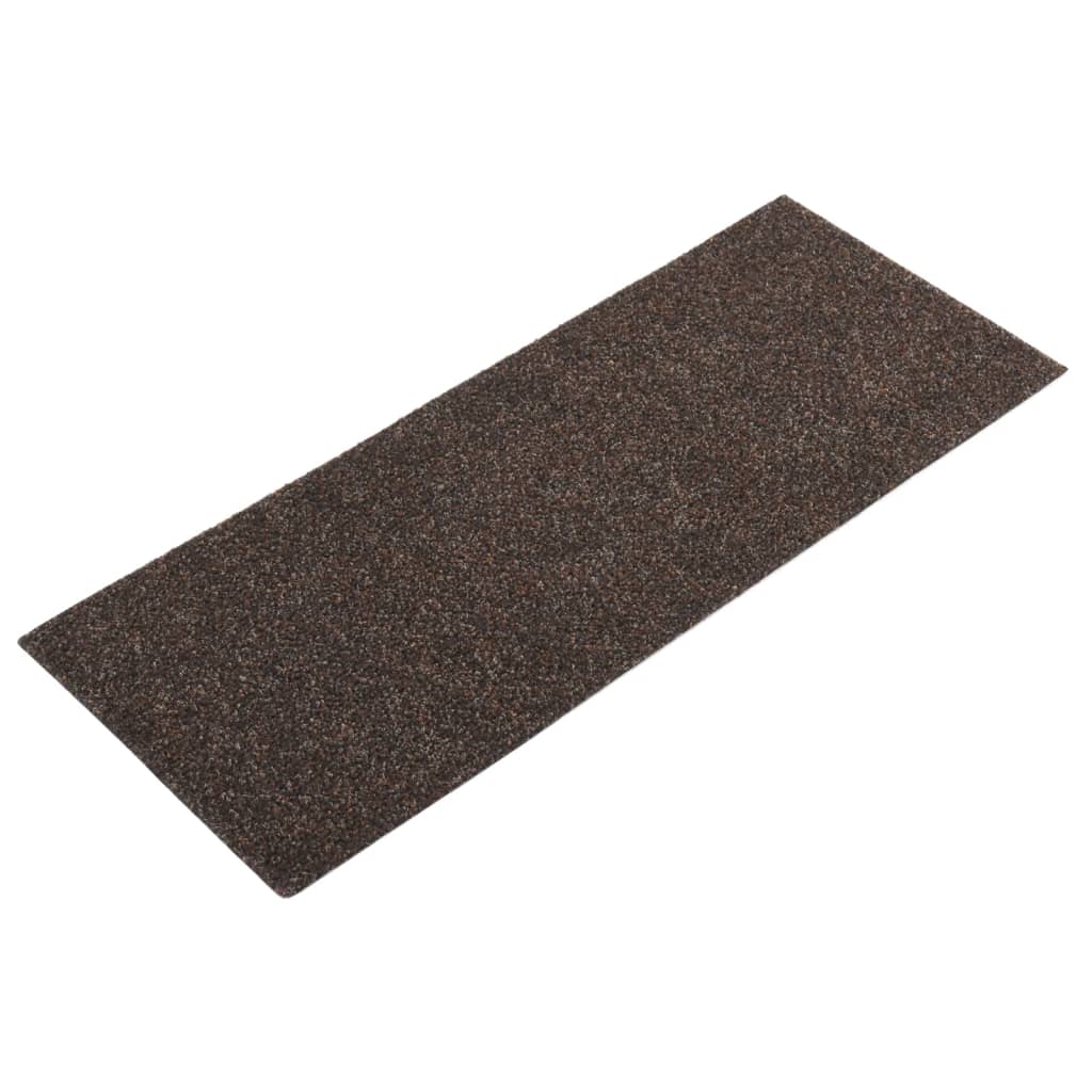 Vidaxl trapmatten zelfklevend 15 stuks 60x25 cm donkerbruin rechthoekig