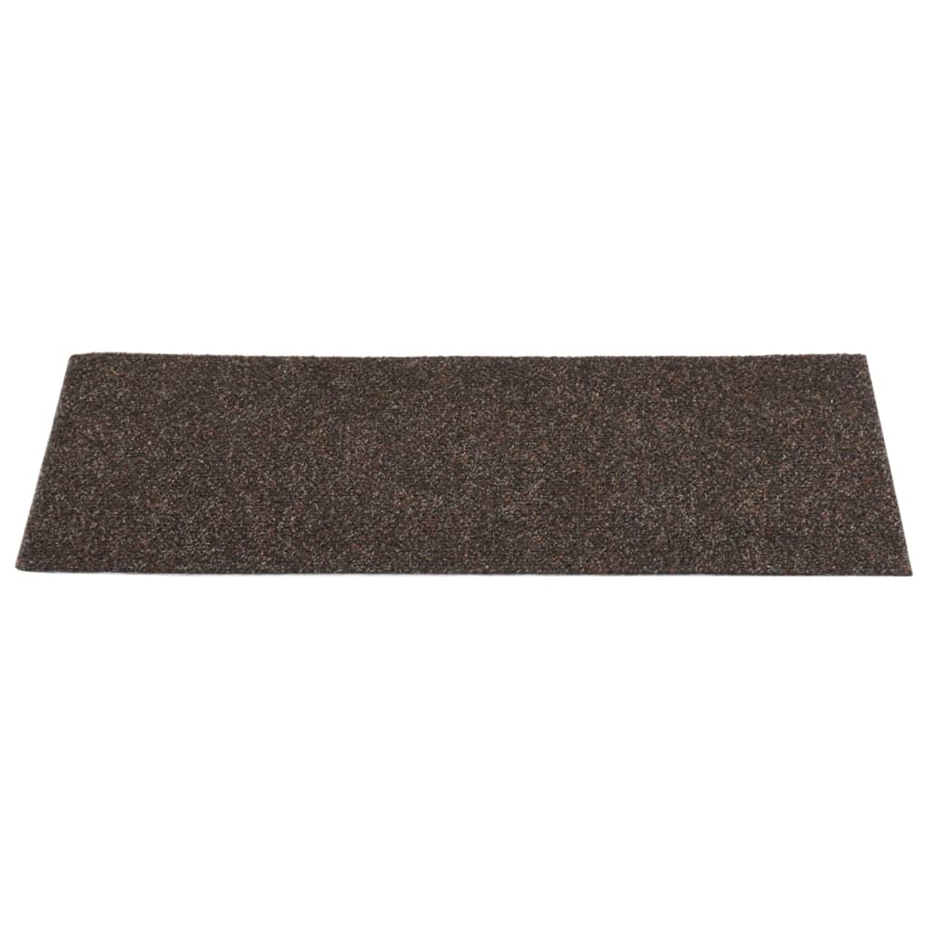 Vidaxl trapmatten zelfklevend 15 stuks 60x25 cm donkerbruin rechthoekig