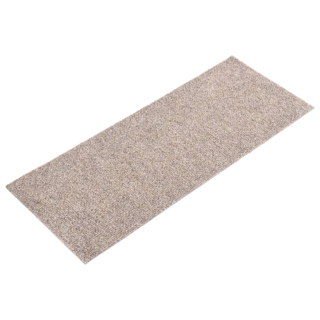 Vidaxl trapmatten zelfklevend 15 stuks 60x25 cm beige rechthoekig