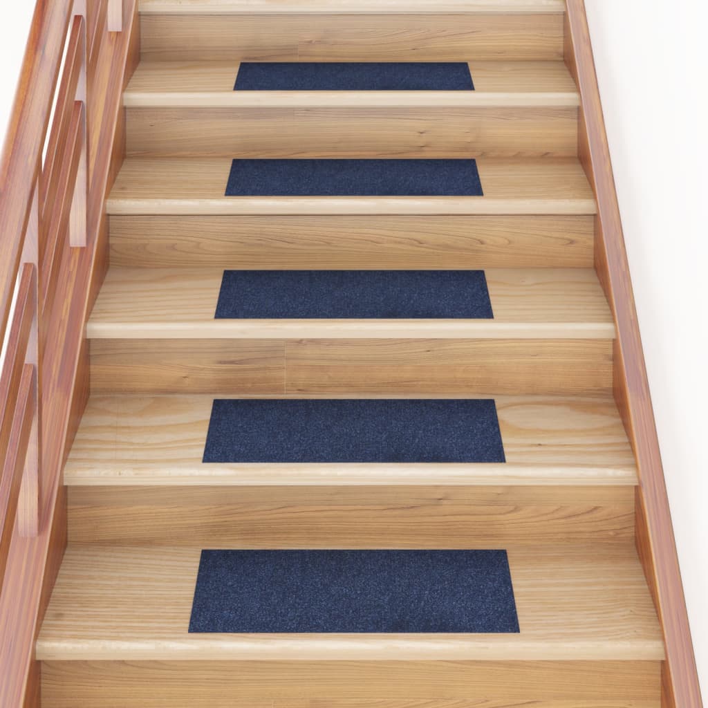Vidaxl trapmatten zelfklevend 15 stuks 60x25 cm marineblauw rechthoekig