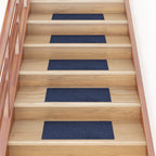 Vidaxl trapmatten zelfklevend 15 stuks 60x25 cm marineblauw rechthoekig