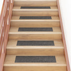 Vidaxl trapmatten zelfklevend 15 stuks 76x20 cm antraciet rechthoekig