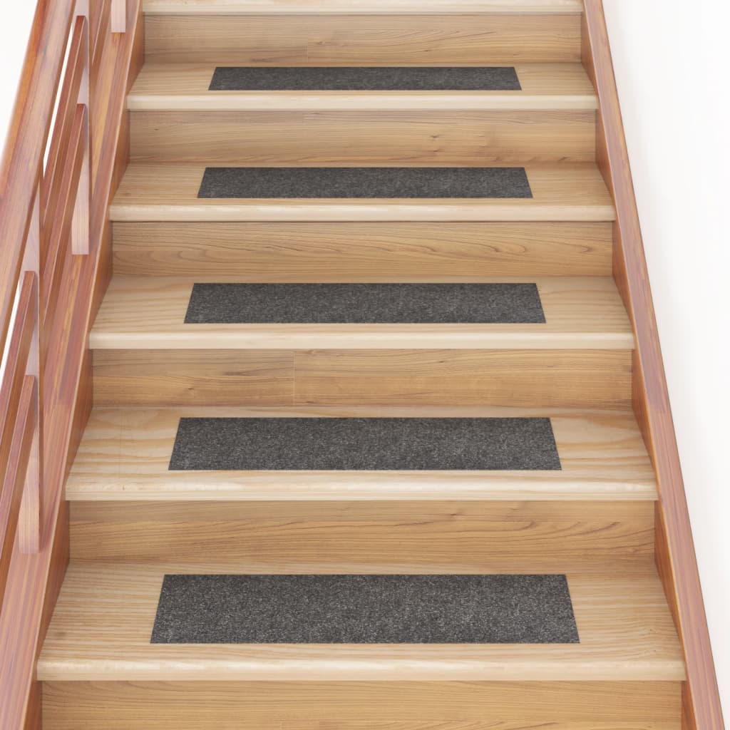 Vidaxl trapmatten zelfklevend 15 stuks 76x20 cm antraciet rechthoekig