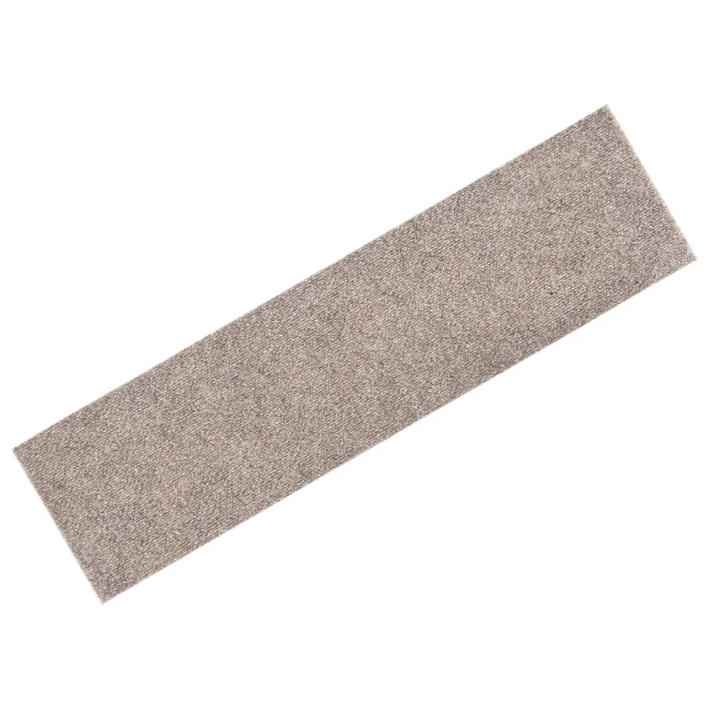 Vidaxl trapmatten zelfklevend 15 stuks 76x20 cm beige rechthoekig