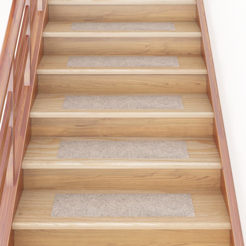 Vidaxl trapmatten zelfklevend 15 stuks 76x20 cm beige rechthoekig