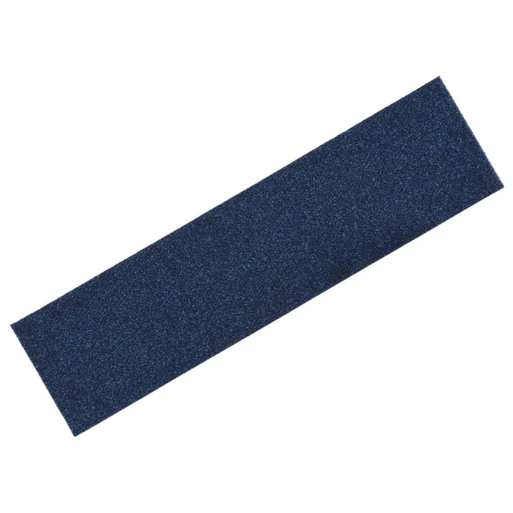 Vidaxl trapmatten zelfklevend 15 stuks 76x20 cm rechthoekig marineblauw
