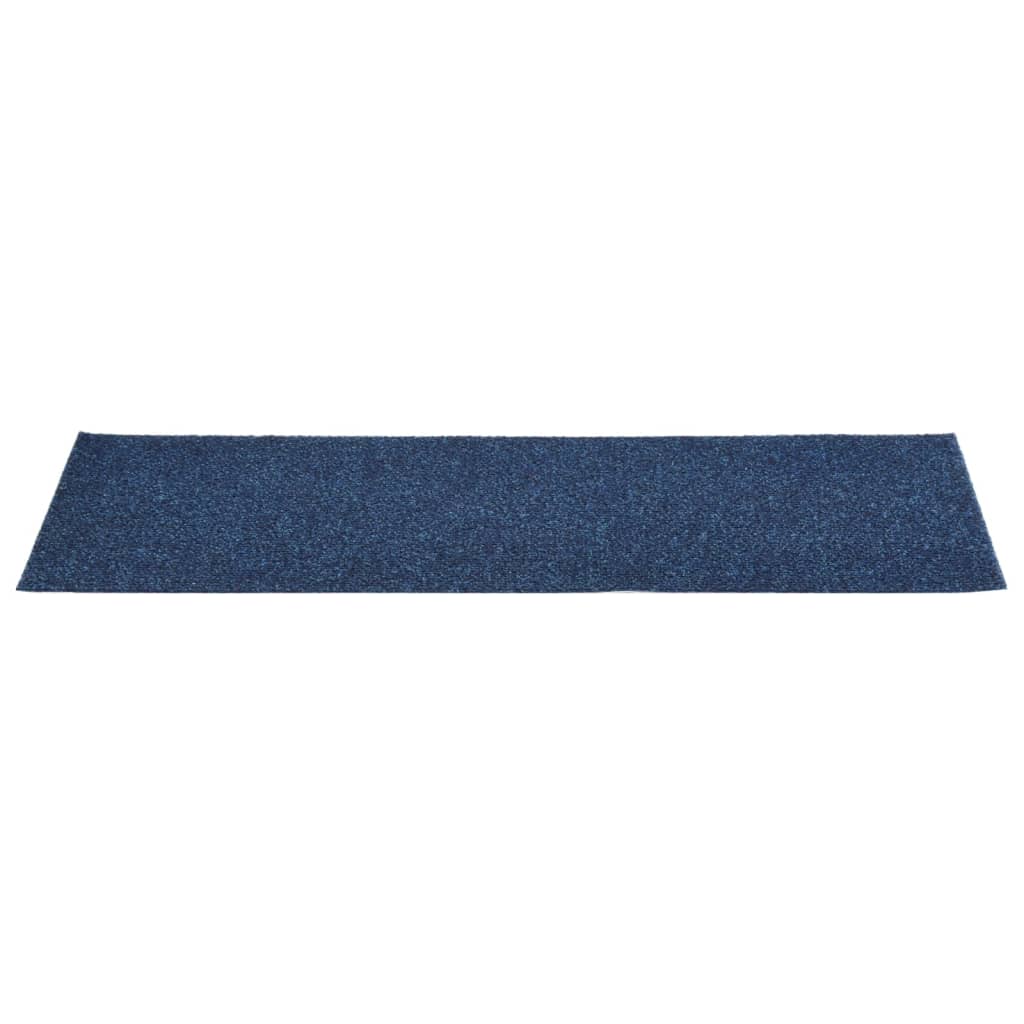 Vidaxl trapmatten zelfklevend 15 stuks 76x20 cm rechthoekig marineblauw