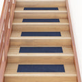 Vidaxl trapmatten zelfklevend 15 stuks 76x20 cm rechthoekig marineblauw
