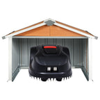Vidaxl overkapping voor robotmaaier 92x97x63 cm staal bruin