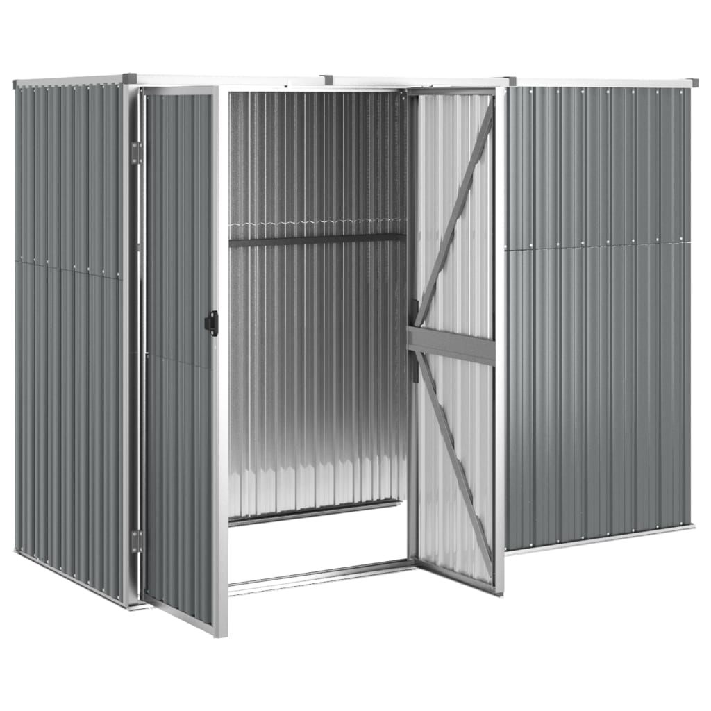 VidaXL Tuinschuur 225x89x161 cm gegalvaniseerd staal grijs