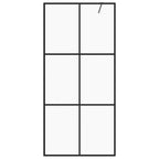 Vidaxl inloopdouchewand 80x195 cm esg-glas transparant en zwart