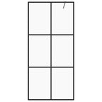 Vidaxl inloopdouchewand 90x195 cm esg-glas transparant en zwart