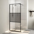 Vidaxl inloopdouchewand 100x195 cm esg-glas transparant en zwart