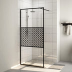Vidaxl inloopdouchewand 100x195 cm esg-glas transparant en zwart
