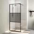 Vidaxl inloopdouchewand 115x195 cm esg-glas transparant en zwart