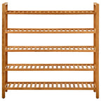 Vidaxl schoenenrek met 5 schappen 100x27x100 cm massief eikenhout