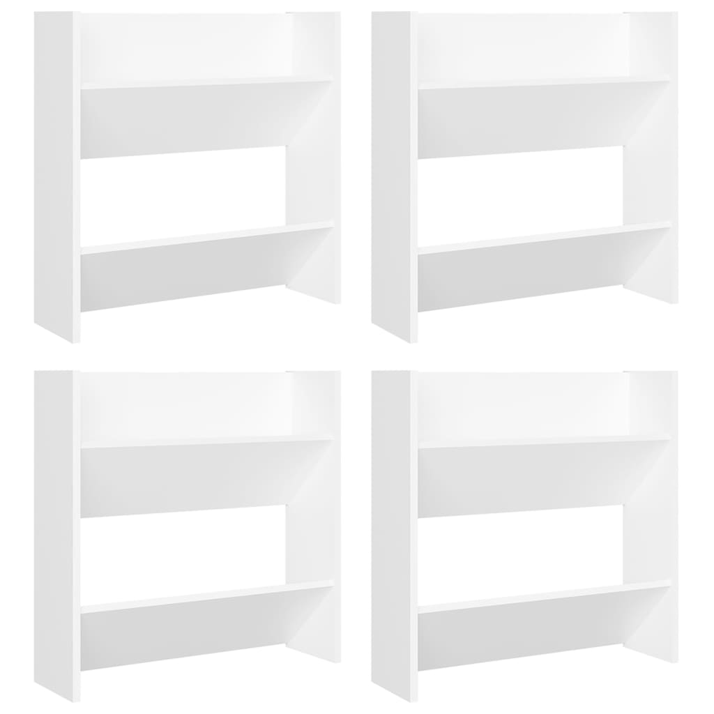 VidaXL Wandschoenenkasten 4 st 60x18x60 cm bewerkt hout wit