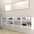 VidaXL Wandschoenenkasten 4 st 60x18x60 cm bewerkt hout wit