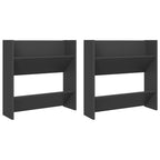 VidaXL Wandschoenenkasten 2 st 60x18x60 cm bewerkt hout grijs