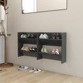 VidaXL Wandschoenenkasten 2 st 60x18x60 cm bewerkt hout grijs