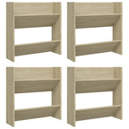 Vidaxl wandschoenenkasten 4 st 60x18x60 cm bewerkt hout sonoma eiken