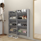 VidaXL Wandschoenenkasten 4 st 60x18x60 cm bewerkt hout betongrijs