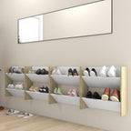 Vidaxl wandschoenenkasten 4 st 60x18x60 cm hout wit sonoma eiken