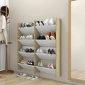 Vidaxl wandschoenenkasten 4 st 60x18x60 cm hout wit sonoma eiken
