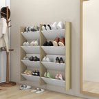 Vidaxl wandschoenenkasten 4 st 60x18x60 cm hout wit sonoma eiken