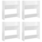 Vidaxl wandschoenenkasten 4 st 60x18x60 cm bewerkt hout hoogglans wit
