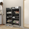 Vidaxl wandschoenenkasten 4 st 60x18x60 cm hout hoogglans grijs