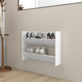 Vidaxl wandschoenenkast 80x18x60 cm bewerkt hout wit