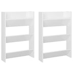 VidaXL Wandschoenenkasten 2 st 60x18x90 cm bewerkt hout hoogglans wit