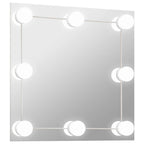 Vidaxl wandspiegel met led-lampen vierkant glas