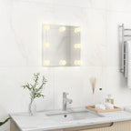 Vidaxl wandspiegel met led-lampen vierkant glas