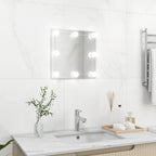 Vidaxl wandspiegel met led-lampen vierkant glas