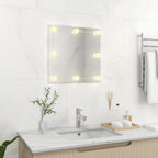 Vidaxl wandspiegel met led-lampen vierkant glas