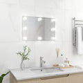 Vidaxl wandspiegel met led-lampen rechthoekig glas
