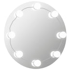 Vidaxl wandspiegel met led-lampen rond glas