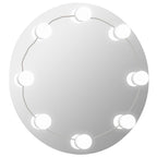 Vidaxl wandspiegel met led-lampen rond glas