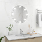 Vidaxl wandspiegel met led-lampen rond glas