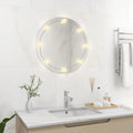 Vidaxl wandspiegel met led-lampen rond glas