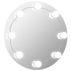 Vidaxl wandspiegel met led-lampen rond glas