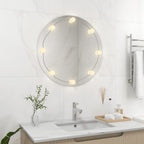 Vidaxl wandspiegel met led-lampen rond glas