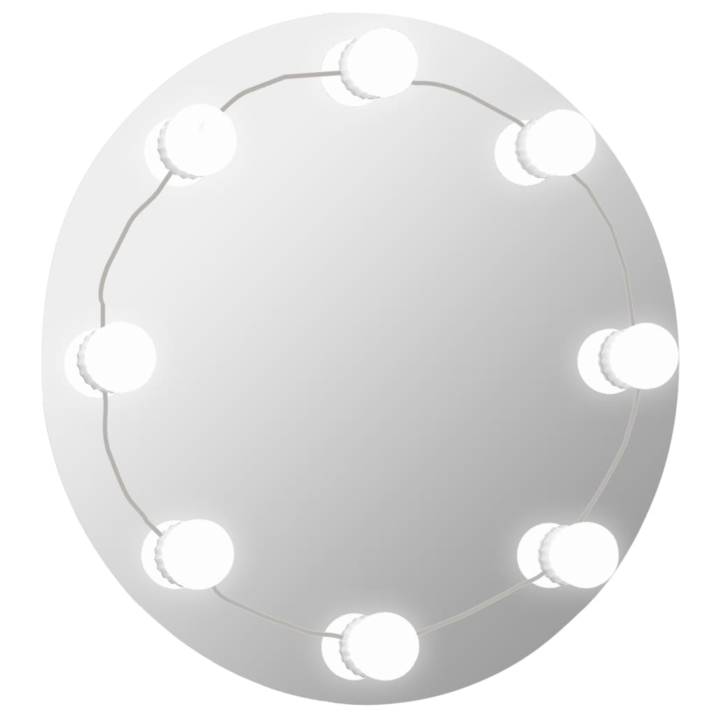 Vidaxl wandspiegel zonder lijst met led-lampen rond glas