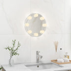Vidaxl wandspiegel zonder lijst met led-lampen rond glas