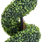 VidaXL Kunstplant met pot buxus spiraal 89 cm groen