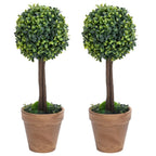 Vidaxl kunstplanten met pot 2 st buxus bolvorming 56 cm groen