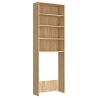 Vidaxl wasmachinekast 64x24x190 cm wit en sonoma eikenkleurig